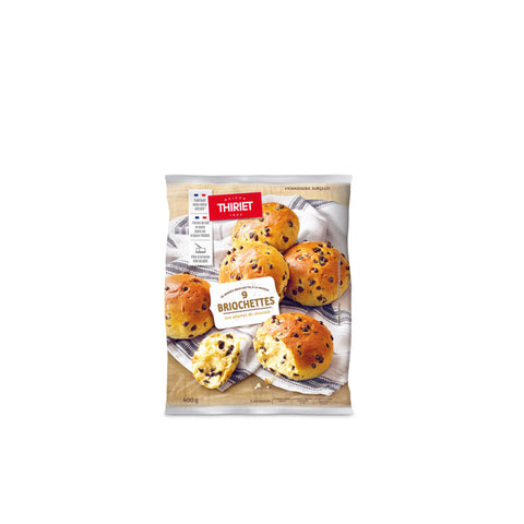 PURE BUTTER BRIOCHES WITH CHOCOLATE CHIPS 400G 9 PIECES (#112995)