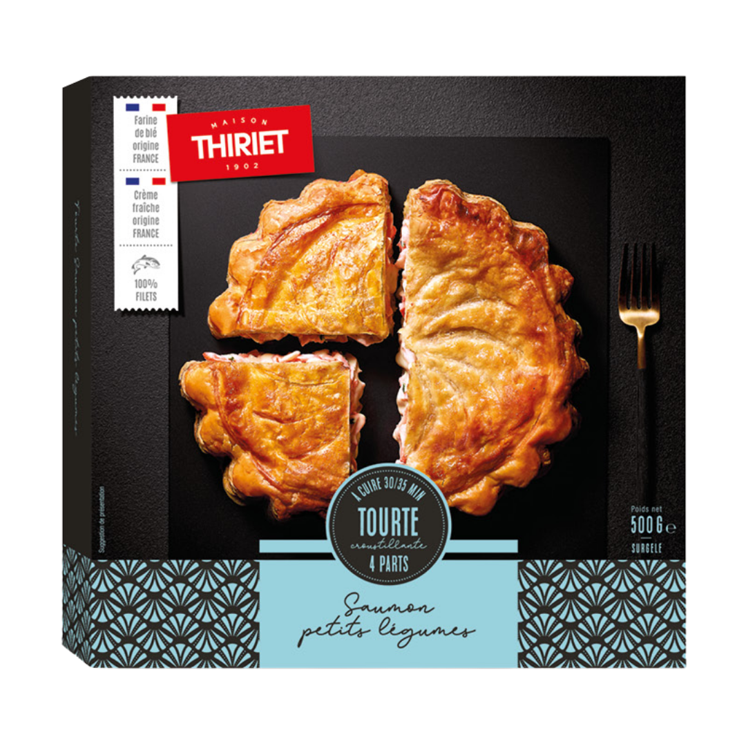 SAVOURY PIE WITH SALMON-VEGETABLES 500G 4 PORTIONS (