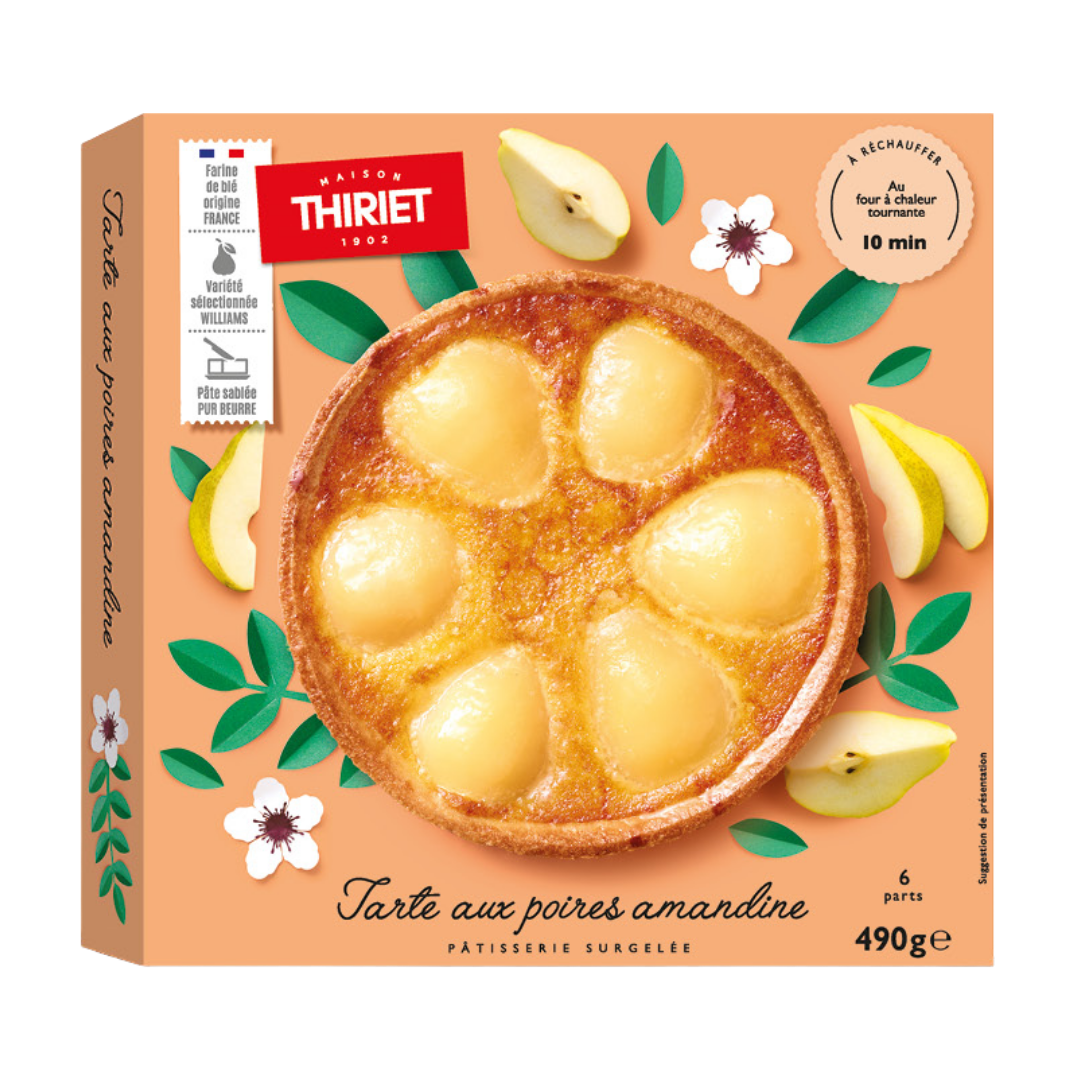 ALMOND AND PEAR TART 490G 6 PORTIONS (