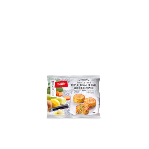 LEEK POTATO CARROT AND EMMENTAL PATTIES 300G 8 PIECES (#113293)