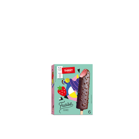 ICE CREAM STICKS STRAWBERRY 240G 6PC (#120620)