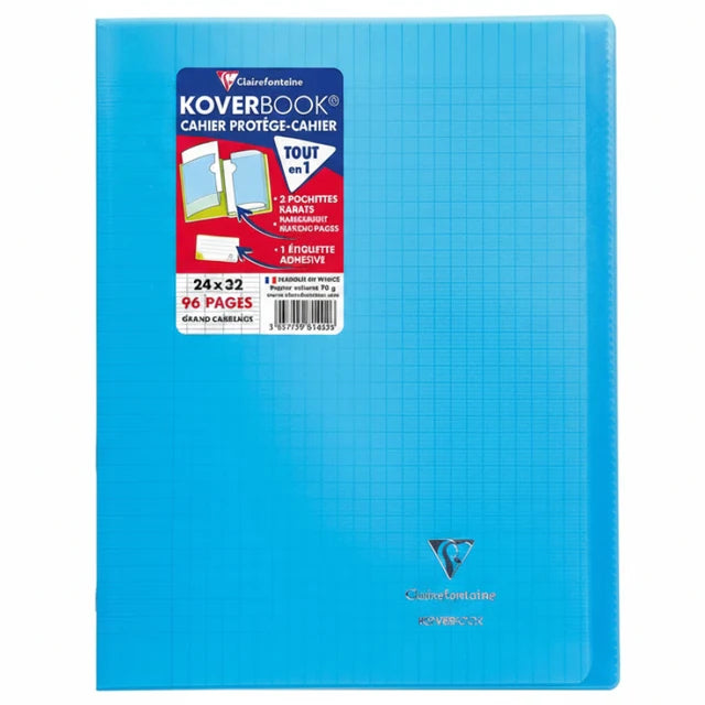 EXERCISE BOOK WITH COVER 24X32CM SKY BLUE 96 PAGES (