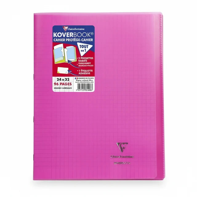 EXERCISE BOOK WITH COVER 24X32CM PINK 96 PAGES (