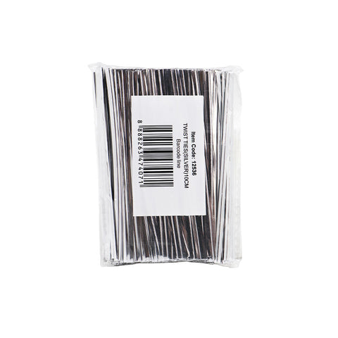 SILVER TWIST TIE 10CM (#12536)