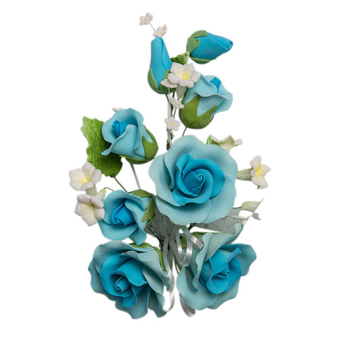 GUM PASTE FLOWER (L) ROSE L.BLUE 14X21CM (#12568)