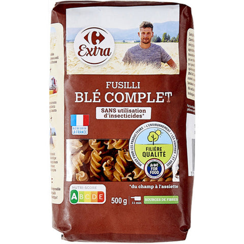 WHOLEWHEAT FUSILLI PASTA 500G (#117691)