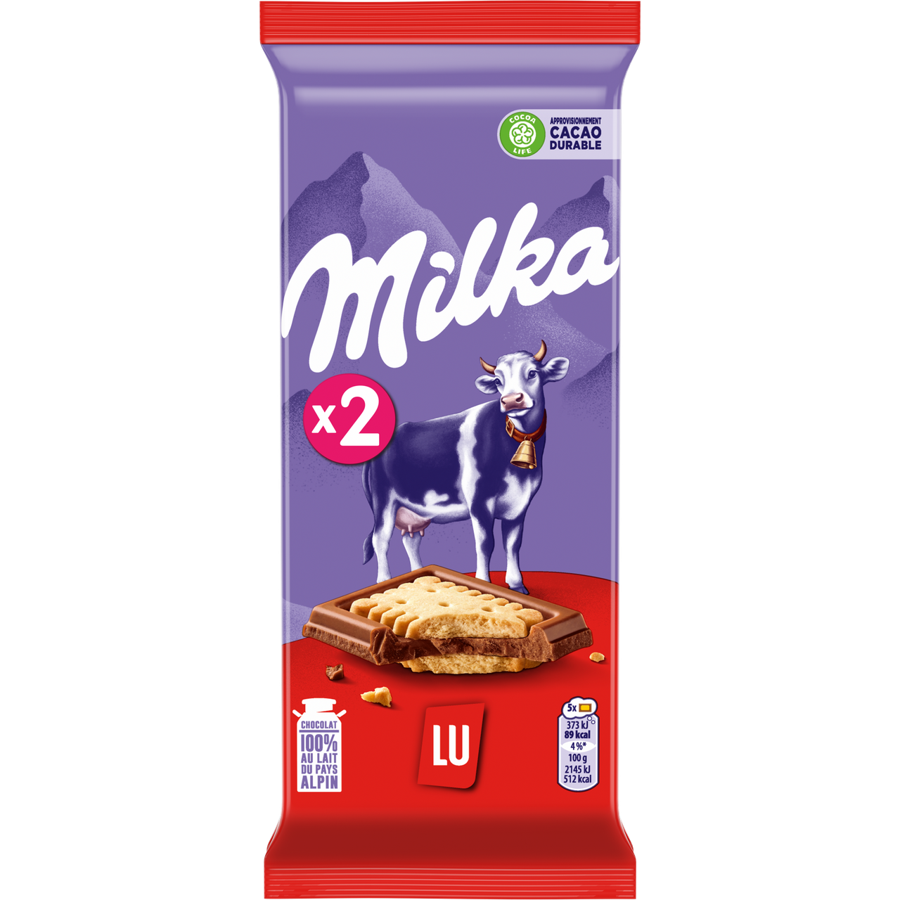 CHOCOLATE BAR PETIT LU 2X87G (