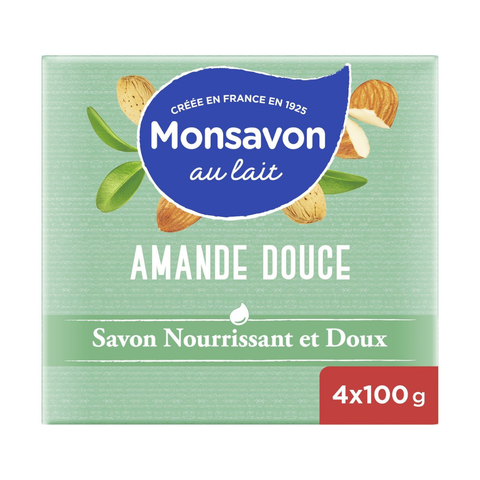 SOAP BARS SWEET ALMOND 4X100G (#128490)