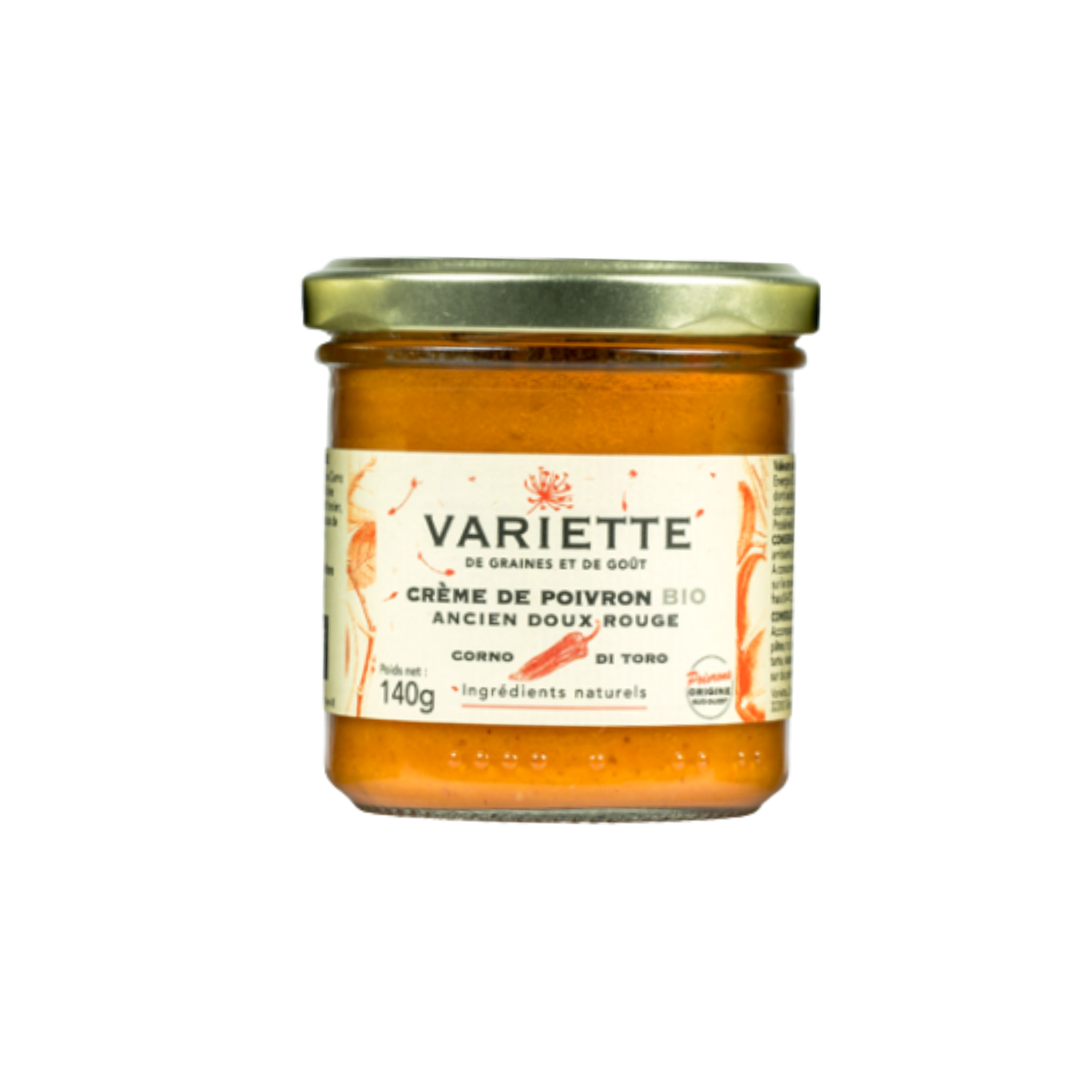 ORGANIC RED CORNO DI TORO PEPPER CREAM 140G (