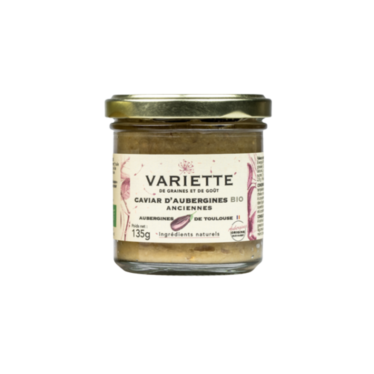 ORGANIC EGGPLANT CAVIAR (TOULOUSE VARIETY) 135G (