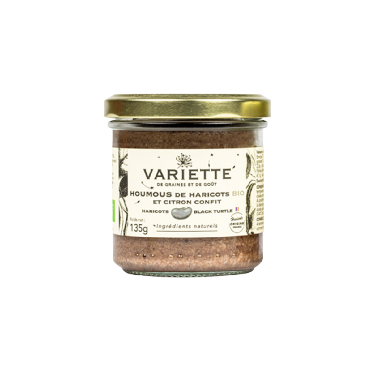 ORGANIC BLACK BEAN HUMMUS WITH PRESERVED LEMON 135G (