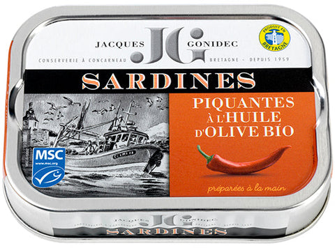 ORGANIC SPICY SARDINES IN OLIVE OIL 115G (#122538)