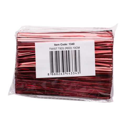 RED TWIST TIE 10CM (#1340)