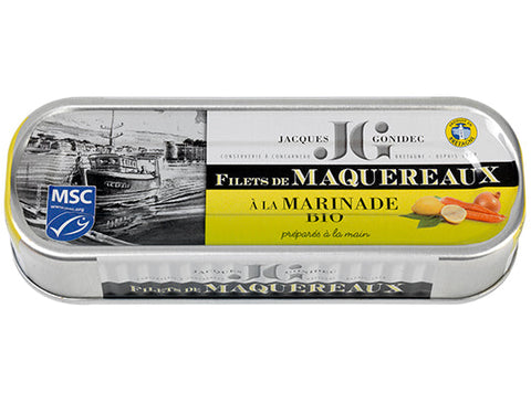 ORGANIC MARINATED MACKEREL FILLETS 176G (#122518)