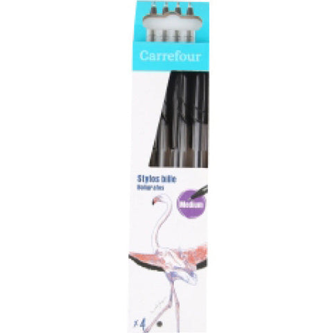 PACK OF 4 BALLPOINT PEN BLACK 4PC (#119798)