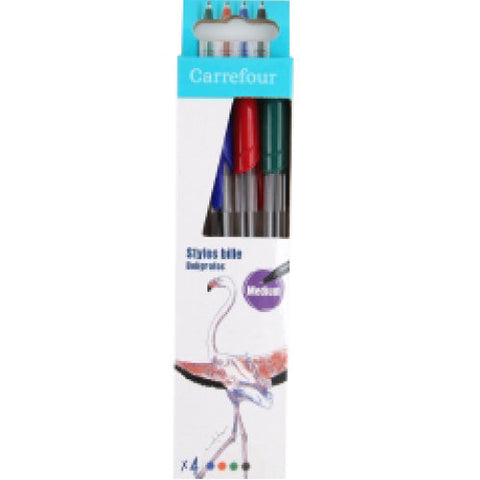 PACK OF 4 BALLPOINT PEN ASSORTED 4PC (#119795)