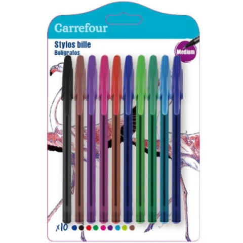 PACK OF 9 BALLPOINT PEN ASSORTED 9PC (#119796)