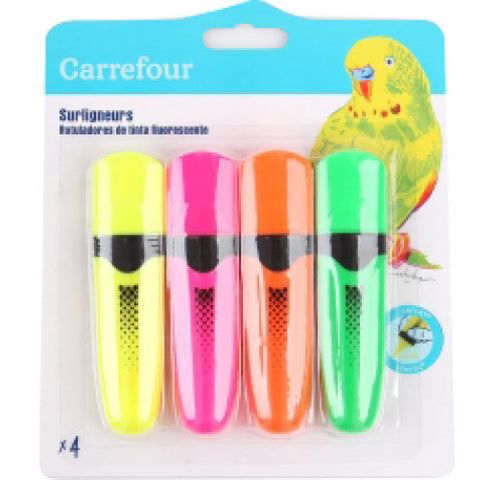 PACK OF 4 HIGHLIGHTER ASSORTED 4PC (#119853)