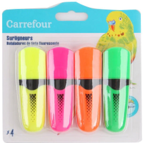 PACK OF 4 SMALL HIGHLIGHTER ASSORTED 4PC (#119858)