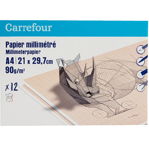 PACK OF 12 SHEETS GRAPH PAPER A4 12PC (#119861)