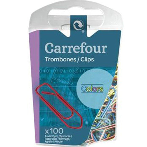 BOX OF 100 COLOUR PAPERCLIPS 100PC (#119922)