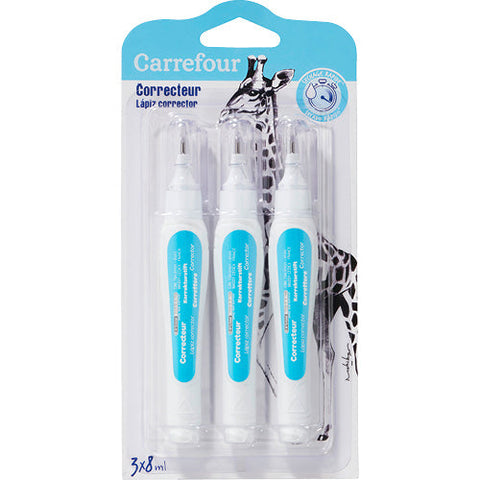 PACK OF 3 CORRECTION PEN 8ML 3PC (#119827)