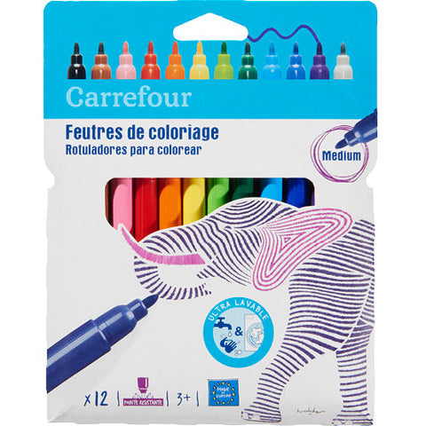 PACK OF 12 MARKER PENS ASSORTED 12PC (#119874)