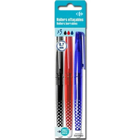 ASSORTED ERASABLE ROLLERBALL PENS 3PC (#119800)