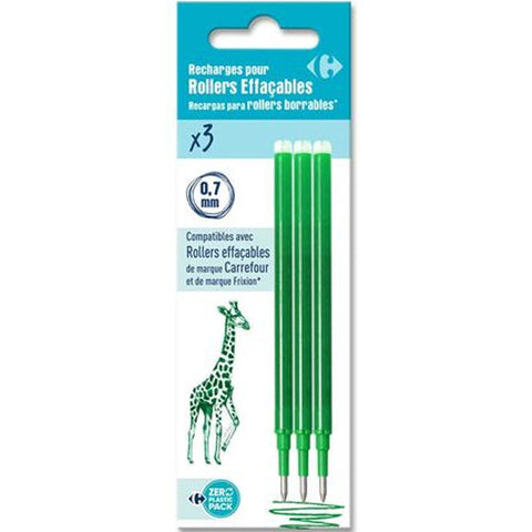 GREEN ERASABLE ROLLERBALL PEN REFILLS 3PC (#119817)