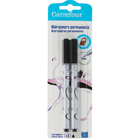 PACK OF 2 BLACK PERMANENT MARKERS 2PC (#119870)