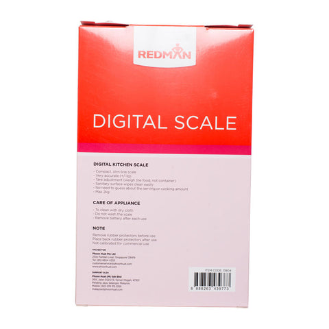 SCALE KITCHEN DIGITAL 2KG 308 (CARX4BOXX10UNTX2KG) (#13804)
