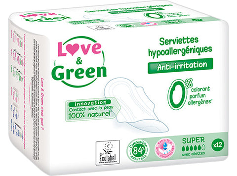ECOLOGICAL SUPER SANITARY PADS 12PC (#124766)