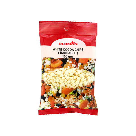 WHITE COCOA CHIPS (BAKEABLE) 100G (#14014)