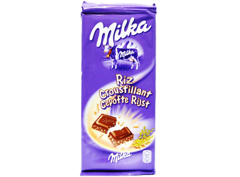 MILK CHOCOLATE BAR CRUNCHY RICE 100G (#116912)