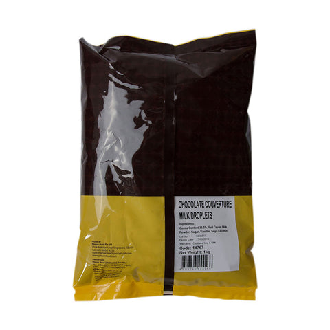 MILK CHOCOLATE COUVERTURE DROPLETS 1KG (#14767)