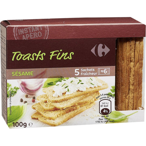 SESAME FINE TOASTS BREAD 100G (#117586)