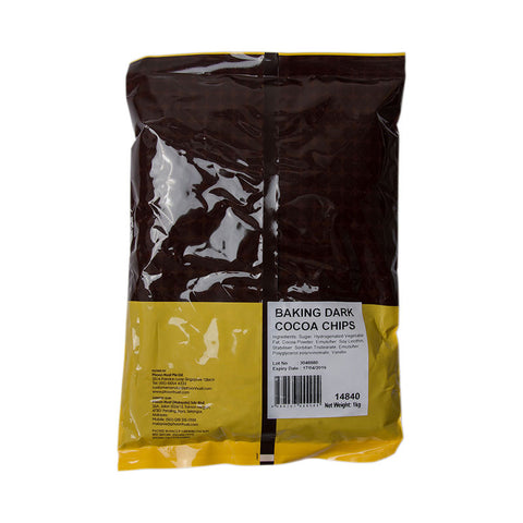 BAKING DARK COCOA CHIPS 1KG (#14840)
