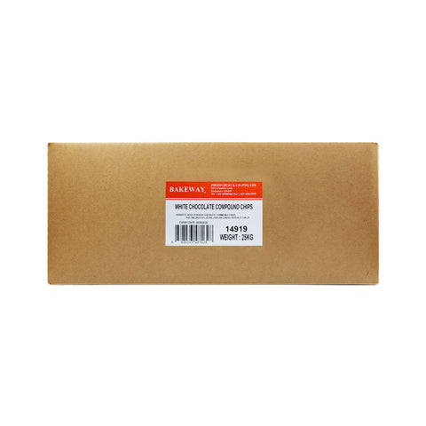 WHITE CHOCOLATE COMPOUND CHIPS 25KG (#14919)