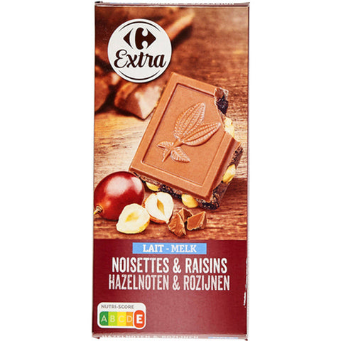 MILK CHOCOLATE HAZELNUTS RAISINS 200G (#116642)