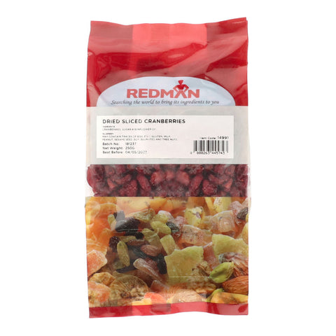 DRIED CRANBERRY SLICED 250G (#14991)