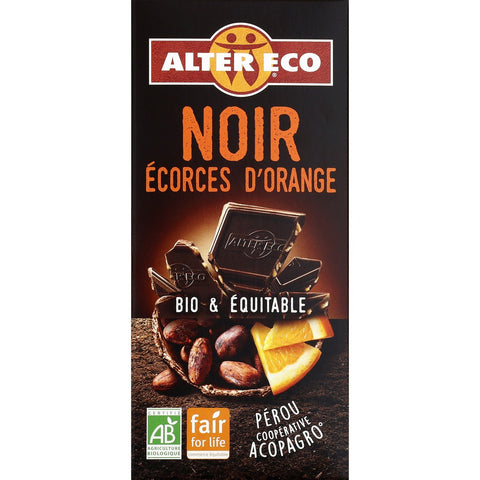 ORGANIC DARK CHOCOLATE ORANGE PEEL 100G (#116616)