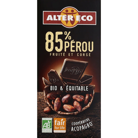 ORGANIC DARK CHOCOLATE PERU 85% 100G (#122362)