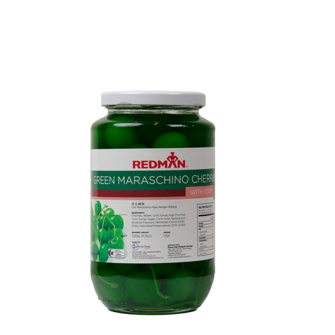 MARASCHINO CHERRY- GREEN 26OZ (#15132)