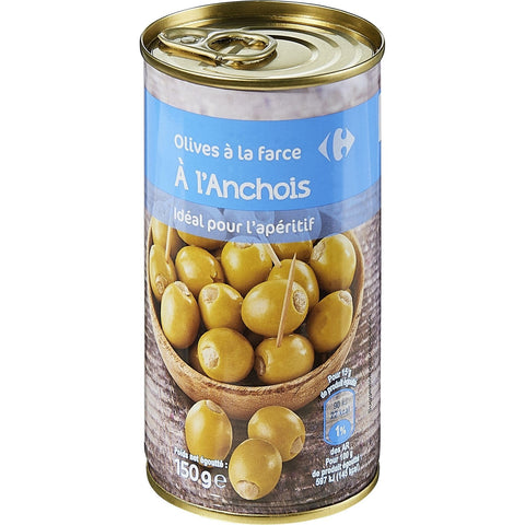 GREEN OLIVES WITH ANCHOVIES 350G (#120308)