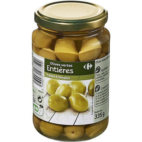 WHOLE GREEN OLIVES 335G (#120296)