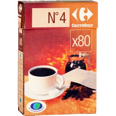BROWN COFFEE FILTERS N4 80PC (#119543)