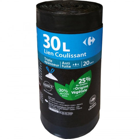 TRASH BAGS SLIDING LINK 30L 20PC (#119572)