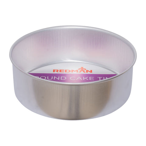 ROUND CAKE TIN ALUM ANODIZED 8"X3" (#1612)