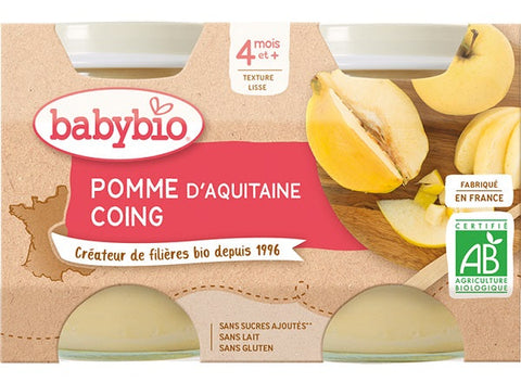 ORGANIC AQUITAINE APPLE QUINCE PUREE 130G (#125580)