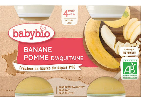 ORGANIC AQUITAINE APPLE BANANA PUREE 130G (#125582)